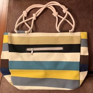 New, in original bag, striped handbag